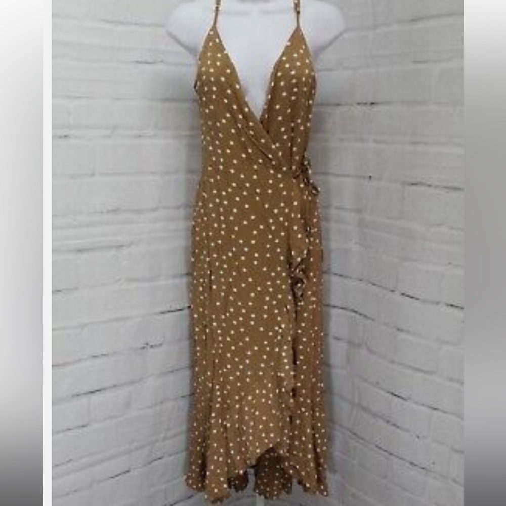L Space Brown Dress with Polka Dots